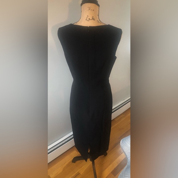 DRESS THE POPULATION BLACK SWEETHEART NECKLINE MIDI ELLE MODERN SHEATH DRESS - Picture 8 of 8